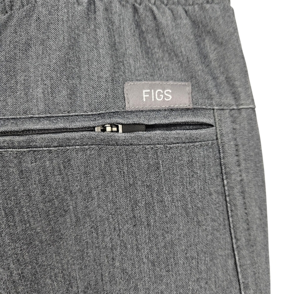 FIGS Scrub Straight Wide Leg Cargo Pants Graphite Gray Pull On Stretch Waist XL - Picture 6 of 10